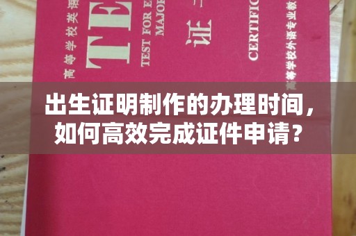 武鸣出生证明制作的办理时间，如何高效完成证件申请？