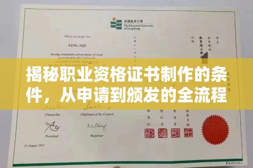 武鸣揭秘职业资格证书制作的条件，从申请到颁发的全流程解析