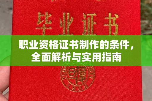 武鸣职业资格证书制作的条件，全面解析与实用指南